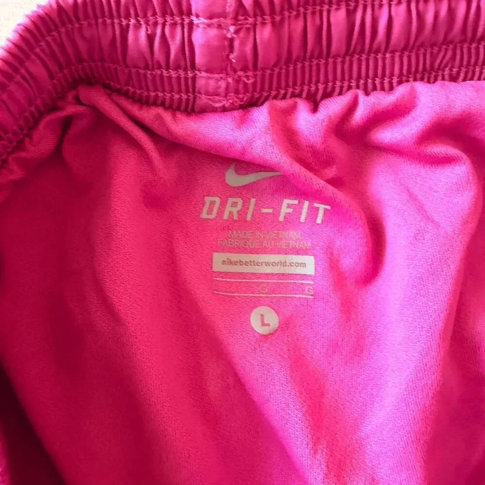 Nike Tempo Dri-FIT Mid-Rise 3-in Running Shorts Pink Orange Stripe Lined Large